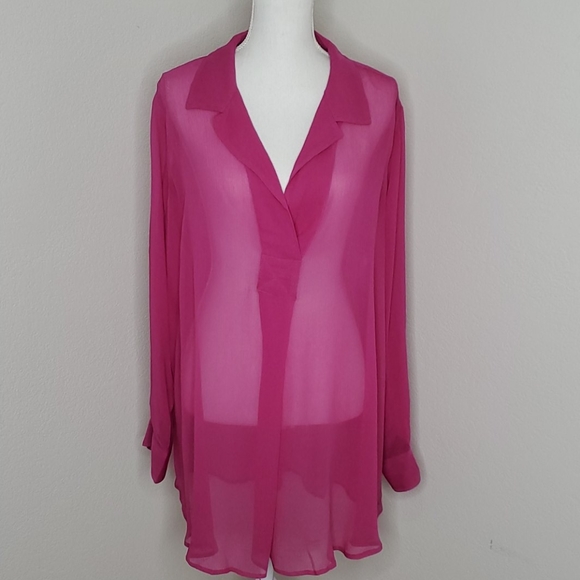Soft Surroundings Tops - Soft Surroundings Silk Pink Long Sleeve Tunic